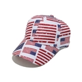 Detailopname van het Amerikaanse vlagpatroon op een vintage katoenen honkbalpet met stijl - All-over Amerikaanse Vlag Stijl (A)