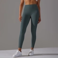 Legging de yoga vert foncé à taille haute avec tissu brossé double face pour le fitness - XS / Vert Mousse