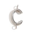 Polished silver stainless steel capital letter C pendant charm for DIY jewelry making - Letter C / Steel