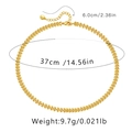 Detail view of 18K gold plated wheat leaf necklace with size and weight measurements - KN0072/Wheat Ear Leaf Chain