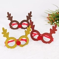 Three sequined reindeer antler glasses in gold, red and brown for Christmas party decor - CHYJ-25 Antler Red Nose Decorative Glasses