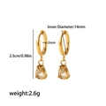 Franse vintage 18K goud roestvrijstalen ringoorbellen met heldere zirkoon waterdruppels - Grote Ring Waterdruppel Zirkonia Stijl (TE6790-WT)