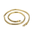 Polished 18k gold plated round snake chain necklace with spring clasp on white background - 4mm-50cm (KN203795-Z) / Gold
