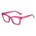 Classic pink transparent square frame glasses with anti-blue light coating lenses - Rose Red Frame