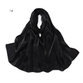 Detail view of smooth black satin fabric with elegant drape and soft silky texture - Black