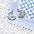 Macro view of sea salt blue moon pendant with 17mm height and 14mm width dimensions - 16# Blue Moon Rhinestone Star