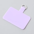 Détail du patch de cordon de téléphone en TPU lavande avec anneau en D argenté - Fermoir en Argent / Violet