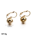 Minimalist 10mm gold stainless steel ball drop earrings featuring lever-back closures - 10mm Gold Leverback Style