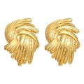 Eleganti orecchini in acciaio inossidabile placcato oro 18K con design vintage a spiga - Spiga di Grano Oro