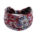 Bandeau yoga bohème rouge vin avec motif paisley vintage et ajustement élastique - Rouge Vin Vintage Paisley (#121)