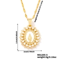 Dettagli tecnici della collana con ciondolo Maria in oro e misure della catena con zirconi - Stile Oro con Perle a Raggiera (N01205-5)