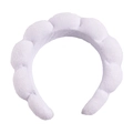 Soft white sponge spa headband with cloud texture for facial washing and makeup - Single Headband (Terry Cloth) / White