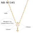 Detailed size specifications of gold marquise zircon pendant necklace with measurements - Marquise Round Zircon Style (NB-N1345)