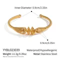 18K gold-plated stainless steel knot cuff bracelet with textured wire design - Wave Wire Wrapped Style