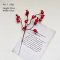 Artificial red berry branch for Christmas decor, 25cm festive foam pomegranate twig - No. 1 Red Berry Pick / 25cmx10cm