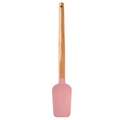 Pink silicone spatula with ergonomic wooden handle for heat-resistant baking and mixing - Pink Large T-Shaped Scraper
