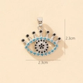 Detail of evil eye pendant with turquoise beads and black rhinestones, size 2.3cm - B-7 Style/Turquoise Eyelash Eye
