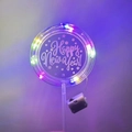 Luminous LED acrylic round cake topper with Happy New Year engraving and colorful light - Happy New Year