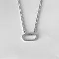 Silberne Edelstahl-Strasskette mit Karabiner-Anhänger für Damen im Retro-Stil - Kleiner Karabiner Strass Tennis-Kette (XNL0056-1) / Silber