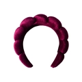 Braided wine red velvet sponge headband for hair with a soft textured finish - Velvet Headband - Wine Red