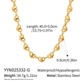 Details zu Maßen und 34,7g Gewicht der goldenen Edelstahl-Halskette mit Herzanhängern - Herz-Halskette / Gold (YYN025332-G)