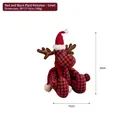 Renne de Noël en peluche à carreaux rouges et noirs avec dimensions de 30x15cm - Renne à Carreaux Rouge et Noir Petit