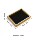 Rectangle black velvet jewelry display tray with gold metal frame 25x19x3cm - Flat Tray (Black Velvet) 25*19CM