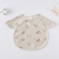 Waterproof baby bib with seashell print and short sleeves featuring a large crumb catcher - Shawl - Little Seashell / One Size