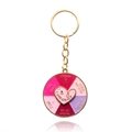 Rotating metal keychain with pink and purple enamel inspirational dial and confidence heart - Inspirational Phrases Spinner / Heart Spinner Keychain