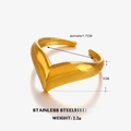 V-förmiger offener Ring aus goldenem Edelstahl mit minimalistischem Design und Glanzoptik - Gold