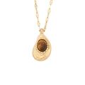 Collar vintage de acero inoxidable con un colgante de gota en piedra ojo de tigre - 1# Ojo de Tigre (Marrón)