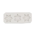 White silicone snowflake mold with three intricate patterns for DIY cake baking and crafts - 4# (12.5x4.5x0.5cm) / Gray