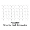 Bulk pack of 50 silver earring hooks for DIY jewelry making and resin crafts - Silver Earring Hooks 50pcs