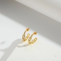 Orecchini a fiocco barocchi minimalisti in oro a catena con cristalli lucidi - Stile a Catena