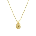 18k gold plated brass balloon letter C pendant necklace with cubic zirconia - Necklace C