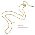 Golden 1.2mm stainless steel chain necklace, 40+5cm length with lobster clasp - LT003 Flat Link Chain
