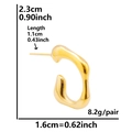 Irregular wave-shaped 18K gold plated stainless steel hoop earrings for women with dimensions - Molten Organic Wave Shape Style (D219-G)