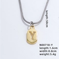 Collana dorata con pendente ovale lettera Y in zircone e catena snake da 50cm - Lettera Y / 50cm