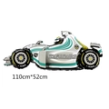 Palloncino in alluminio a forma di auto da corsa F1 argento e verde per feste - Auto da Corsa Verde