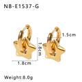 Boucles d'oreilles étoile dorée polie avec pendentif 1,8 cm et mesures précises - Pendentif Étoile / Or