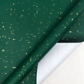 Dark green gift wrapping paper with gold and silver foil flakes and grid backing - 43cm*10m / Emerald Starry Green
