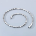 Sleek silver stainless steel box chain necklace with a modern cylindrical plug-in clasp - B Style Steel Color