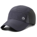 Cappellino da baseball 5 panel grigio scuro ad asciugatura rapida con mesh e logo - Grigio