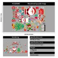 Christmas window decals set with Santa, reindeer and snowman for holiday decoration - Style YCSD040 (45*60cm)