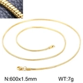 1.5mm golden stainless steel round snake chain necklace with lobster clasp closure - Length 60cm x Width 1.5mm / Gold