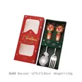Set regalo posate natalizie in acciaio inox dorato con manici a forma di renna - Argento Stile G - 2Pezzi