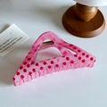 Pince à cheveux triangulaire rose à pois pour coiffures et accessoires de chignon - Triangle Rose 11.5cm