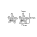 Silver stainless steel starfish charm pendant for DIY jewelry making 19mm by 17mm size - Steel Color Starfish-526
