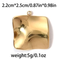 Pendentif carré irrégulier en acier inoxydable plaqué or 18K avec texture martelée - Carré Irrégulier / Or