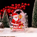 Transparent PET Christmas gift box with Santa Claus print and portable curved handle - Santa Claus / 9x9x9cm